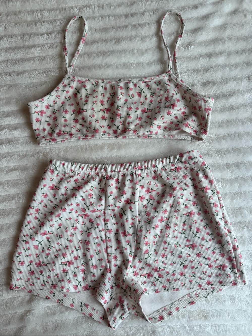 Pink Floral Two Piece Pajama/Lounge Set
